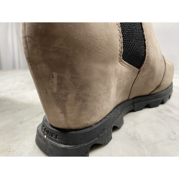 Sorel Joan Of Arctic Boots Women’s  8.5 Wedge Chelsea Slip-On Brown Suede - Picture 11 of 12
